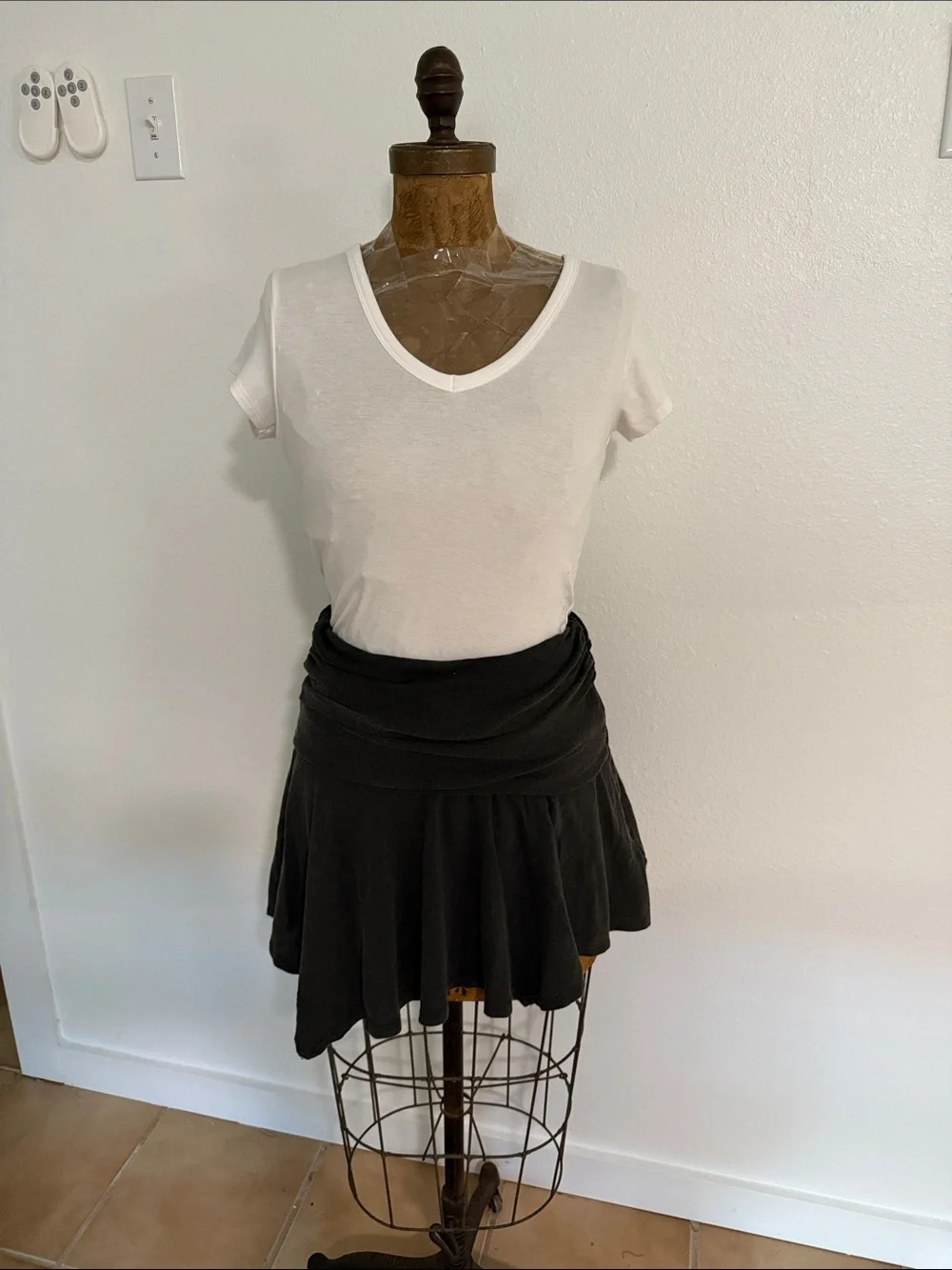 NWT Aerie Grey Foldover Asymmetrical Skirt Sizes S